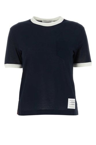 Midnight Blue Cotton T-shirt - Thom Browne - Modalova
