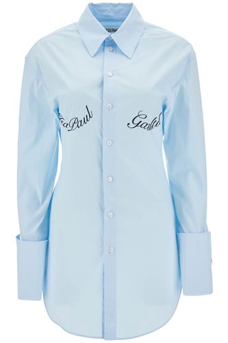 Light Blue Cotton Shirt With Underboob Print - Jean Paul Gaultier - Modalova