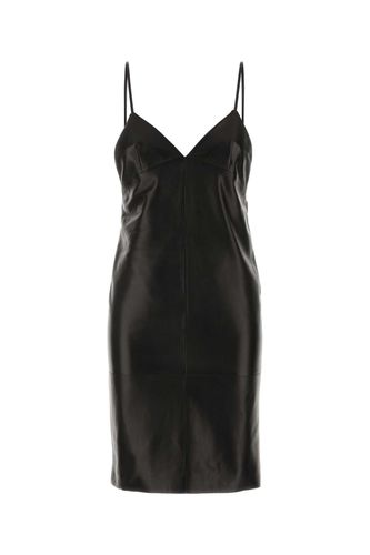 Black Leather Slip Dress - Saint Laurent - Modalova