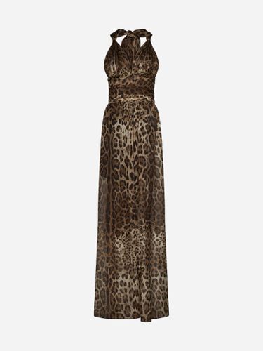 Print Silk Long Dress - Dolce & Gabbana - Modalova