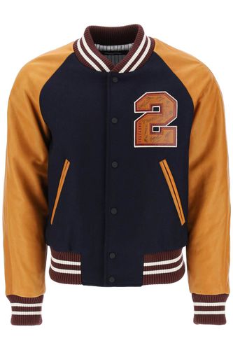 Wool And Leather Varsity Jacket - Dsquared2 - Modalova