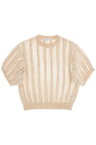 Dazzling Net Short Sleeve Knit - Brunello Cucinelli - Modalova