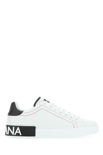 White Nappa Leather Portofino Sneakers - Dolce & Gabbana - Modalova