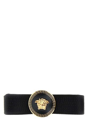 Versace Black Fabric Hair Clip - Versace - Modalova