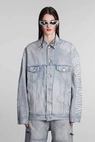 Logo Embroidery Denim Jacket - Balenciaga - Modalova