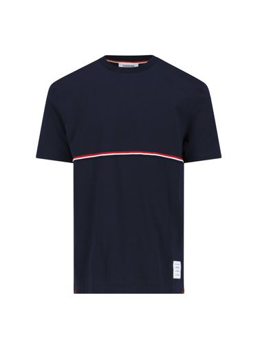 Thom Browne Tricolor Detail T-shirt - Thom Browne - Modalova