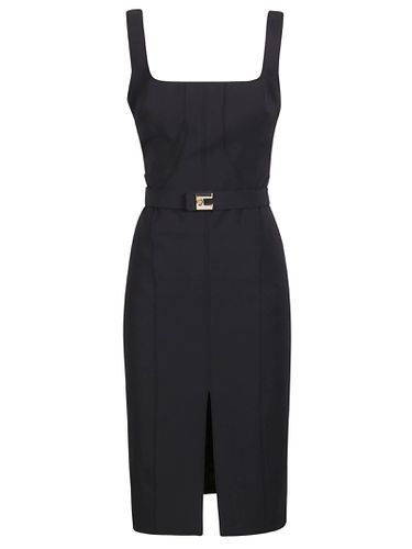 Belted Midi Dress - Elisabetta Franchi - Modalova