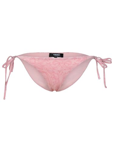 Barocco Pink Polyester Blend Bikini Bottoms - Versace - Modalova