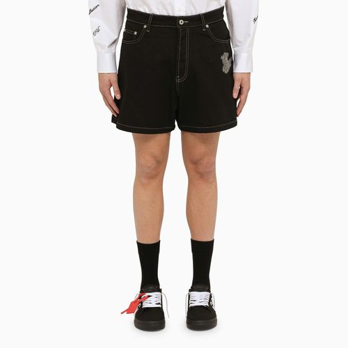 Black Cotton Short With Logo - Off-White - Modalova