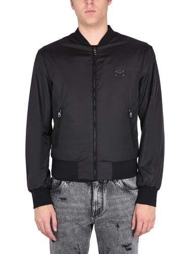 Jacket With Logo Patch - Dolce & Gabbana - Modalova