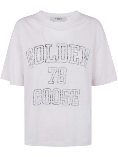 Journey W`s Boxy T-shirt Light Linen Jersey With Internal Printed - Golden Goose - Modalova