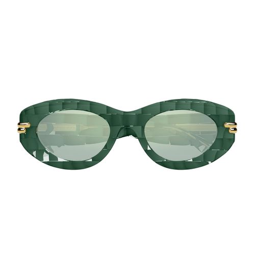 Bottega Veneta Bv1322s Linea Mitre 003 Green Green Sunglasses - Bottega Veneta Eyewear - Modalova