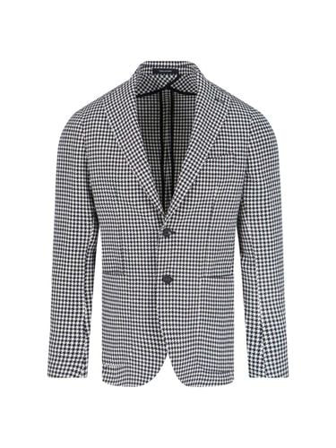 Single-breasted Houndstooth Blazer - Tagliatore - Modalova