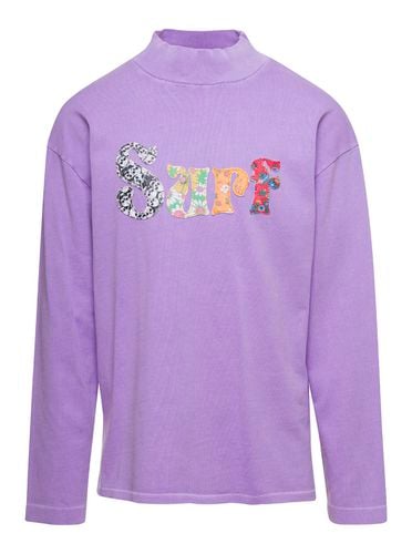 Lilac Crewneck Pullover With Embroidered Motif In Cotton Unisex - ERL - Modalova