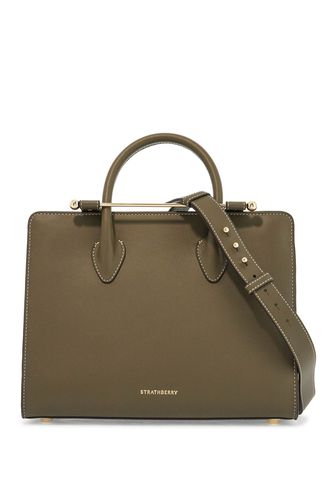 Khaki Leather Midi Handbag With Adjustable Shoulder Strap - Strathberry - Modalova