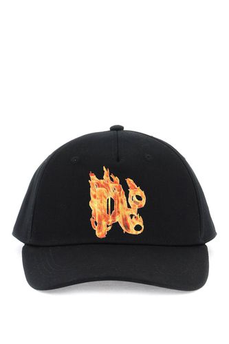 Burning Monogram Baseball Cap - Palm Angels - Modalova