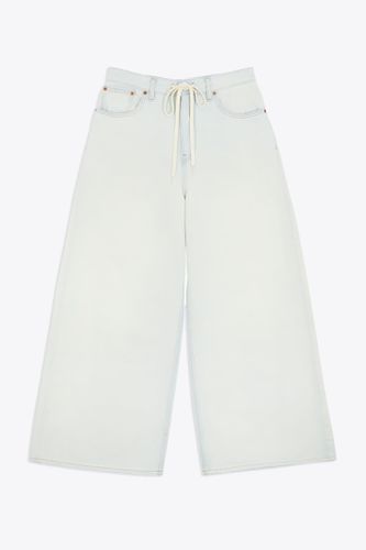 Pantalone 5 Tasche Light blue stonewashed baggy jeans with drawstring - MM6 Maison Margiela - Modalova