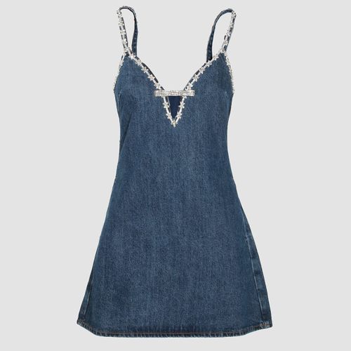 Denim Cotton Mini Dress - self-portrait - Modalova