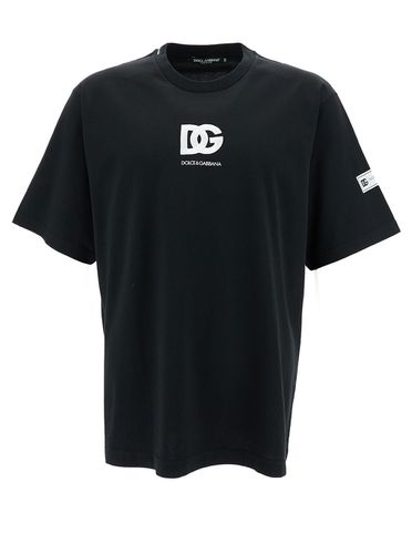 Crewneck T-shirt With Dg Logo Print In Cotton Man - Dolce & Gabbana - Modalova