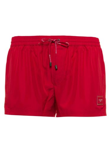 Logo Detailed Drawstring Swim Shorts - Dolce & Gabbana - Modalova