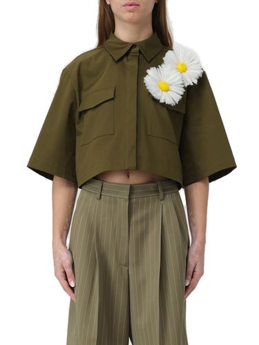 MSGM Floral Patch Cropped Shirt - MSGM - Modalova