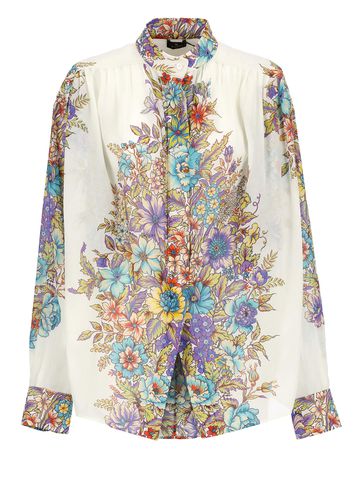 White Blouse With Bouquet Print - Etro - Modalova