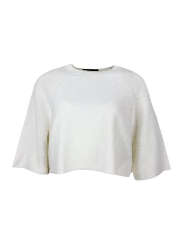 Cape, Crew-neck And Half-sleeved Sweater In Cotton And Linen - Fabiana Filippi - Modalova