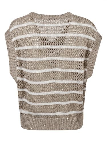 Crochet Knit V-neck Vest - Brunello Cucinelli - Modalova