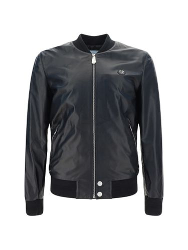 Philipp Plein Leather Bomber Jacket - Philipp Plein - Modalova