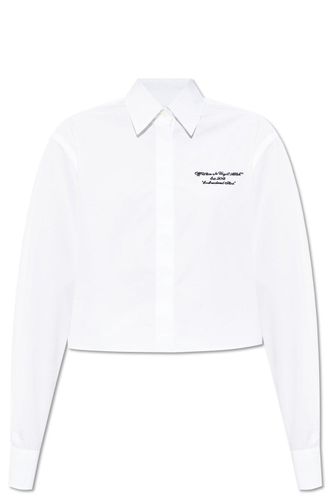 Off- Poplin Boxy Long-sleeved Shirt - Off-White - Modalova