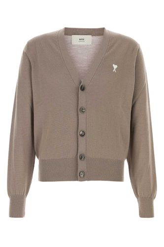 Dove Grey Wool Cardigan - Ami Alexandre Mattiussi - Modalova