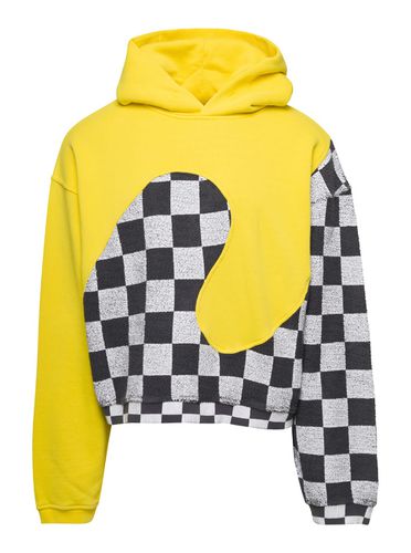 Check Pattern Panelled Hoodie In Cotton Unisex - ERL - Modalova