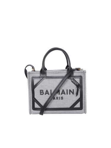 Barmy Shop Small Canvas Bag In And White - Balmain - Modalova