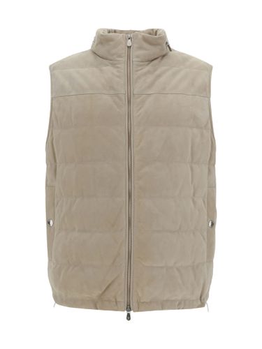 Leather Down Vest - Brunello Cucinelli - Modalova