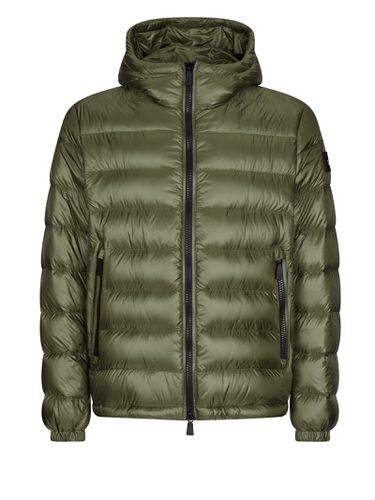 Green Quilted Down Jacket With Hood Men - Add - Modalova