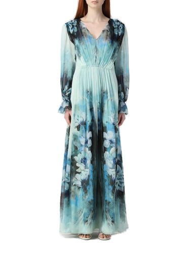 Floral Printed Pleated Midi Dress - Alberta Ferretti - Modalova