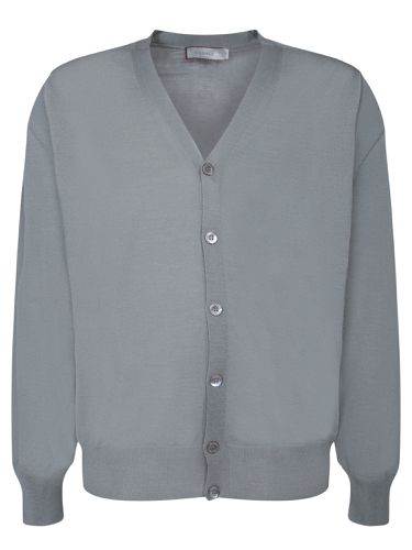 Canali Light Grey Wool Cardigan - Canali - Modalova