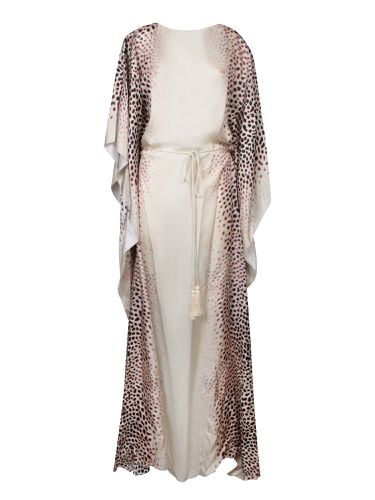 Light Beige Leopard Print Long Dress - Roberto Cavalli - Modalova