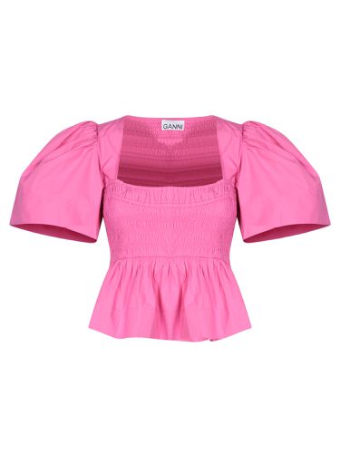 Ganni Fuchsia Cotton Top - Ganni - Modalova