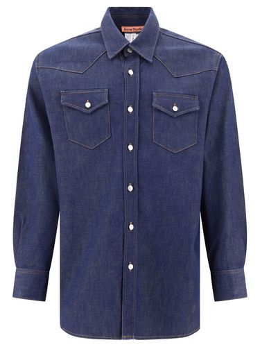 Denim Collared Button-up Shirt - Acne Studios - Modalova