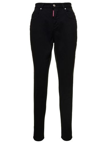 High-waisted Skinny Jeans With Logo Tag In Stretch Denim - Dsquared2 - Modalova
