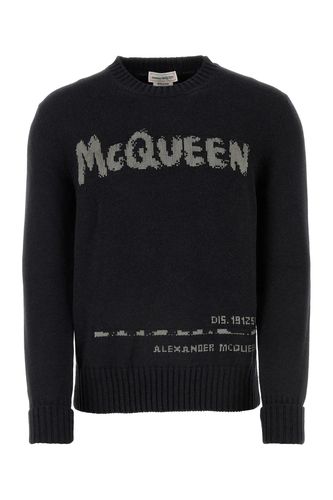 Charcoal Cotton Sweater - Alexander McQueen - Modalova