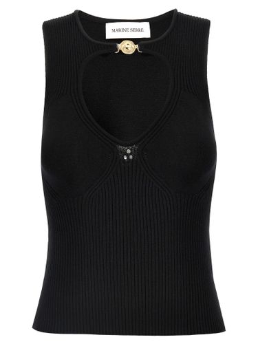 Moon Jewelry Knit Open Neck Top - Marine Serre - Modalova