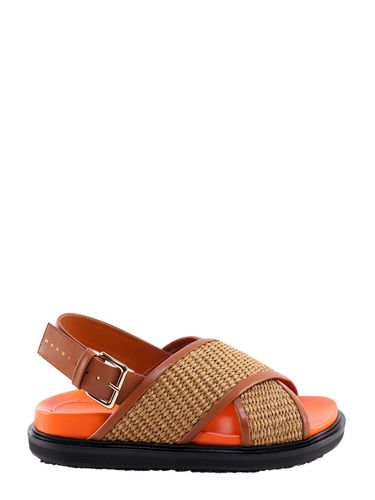 Brown Raffia Blend Fussbett Sandals - Marni - Modalova