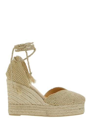 Cora Beige Wedges With Lace-up Closure In Fabric Woman - Castañer - Modalova