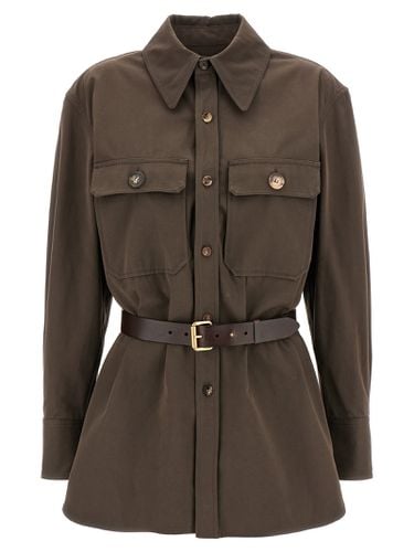 Leather Belt Overshirt - Saint Laurent - Modalova