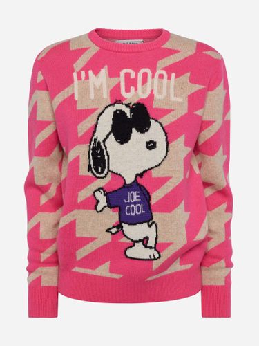 Woman Pied De Poule Sweater New Queen With Snoopy Jacquard - MC2 Saint Barth - Modalova