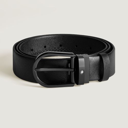 Gürtel mit hufeisenförmiger Schließe 35 mm aus Sartorial Leder - MB199088 - Gürtel - MONTBLANC - Modalova