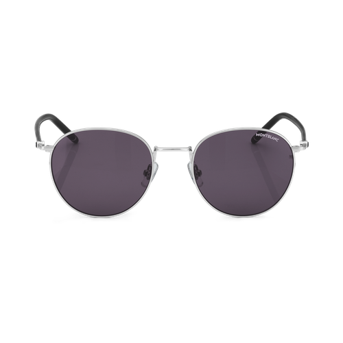 Gafas de Sol Redondas con Montura de Metal Color Plateado - acero - MB133463 - Gafas De Sol - MONTBLANC - Modalova
