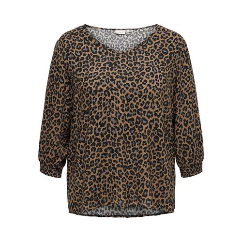 T-shirt Stampa Leopardata, Maniche A 3/4 Donna Taglie 46 (FR) - 50 (IT) - only carmakoma - Modalova